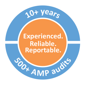 Experienced. Reliable. Reportable. 10+ years. 500+ AMP audits.